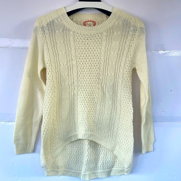 Wet Seal Ambiance Off-White Cable Knit High Low Sweater Small - Picture 1 of 7